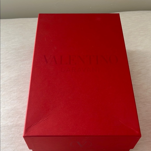 Valentino White and Gold Studded Sandals - Picture 2 of 7